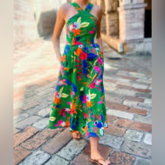 NWT J Crew Women's Printed Tiered Halter Mini Dress - Picture 3 of 16